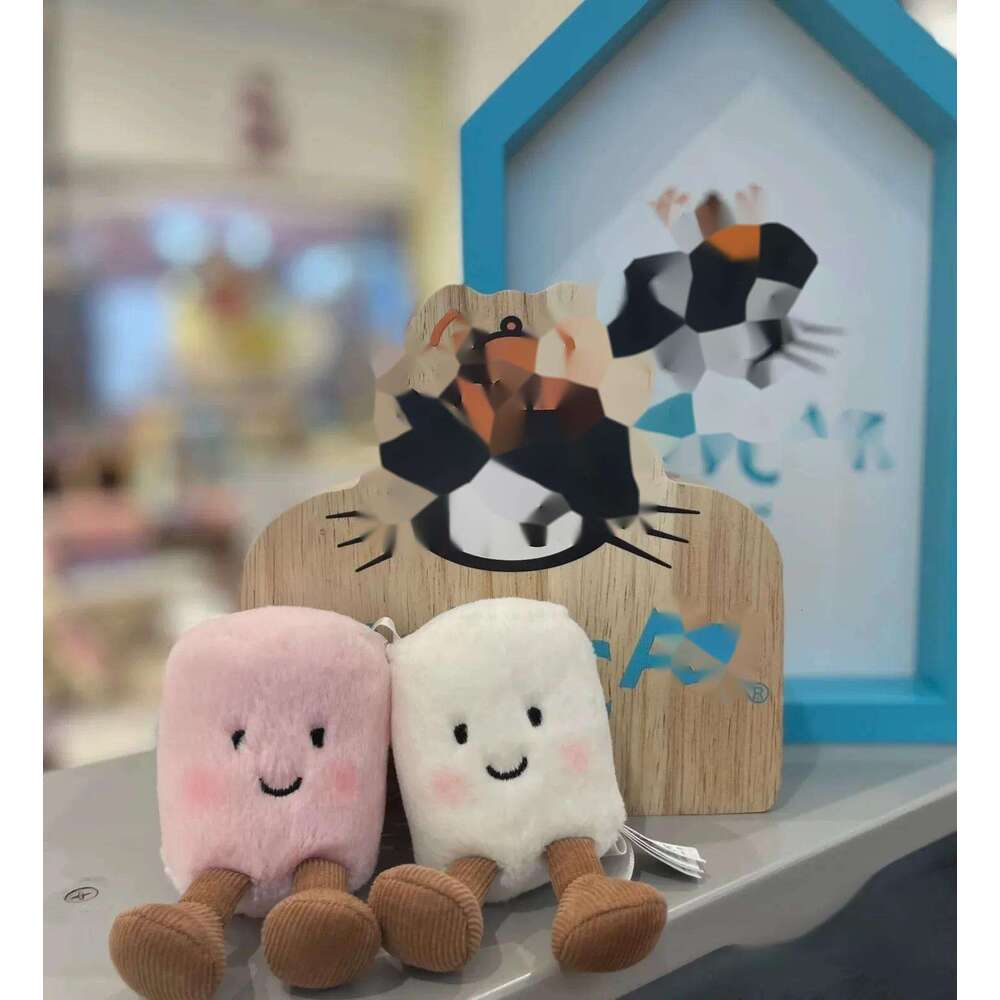 Dolls jellys Cat Pair Of Bag Charm Plush Amuseables Pink And White Marshmallows Soft Toy Marshmallow pendant Doll Gifts