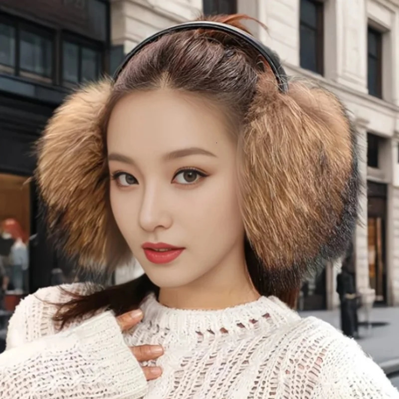 Mink Fur Earmuffs Women Winter Warm Ear Warmer Fashion Outdoor Cold Protection Ear Covers Warm Plush Headband Earflaps 251225