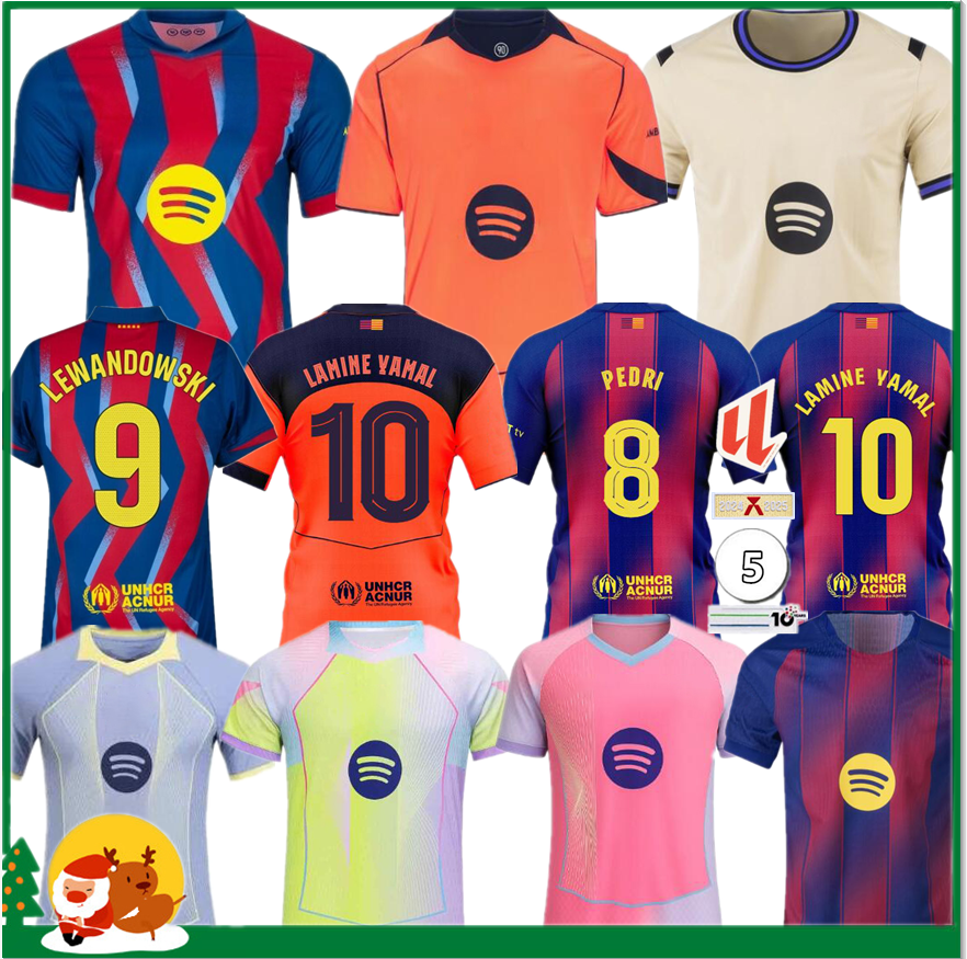 25 26 Barcelone LAMINE YAMAL Lewandowski RASHFORD soccer jerseyS OLMO GAVI Raphinha FERRAN 2025 2026 BARCELONAS football shirt home men kids kit fans player