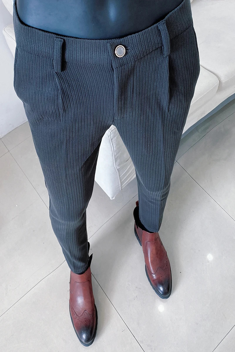 mens formal trousers for autumn and winter elastic formfitting smallleg dress pants business casual 251226