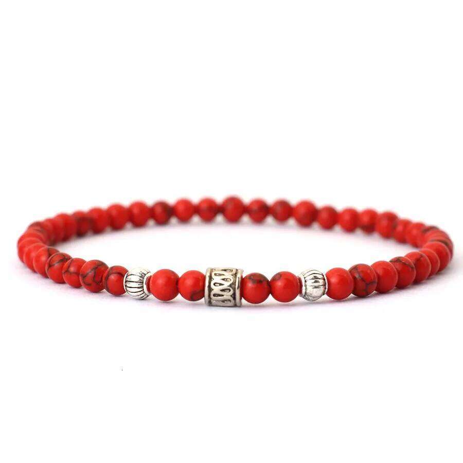 Minimalist 4mm Bracelet Unisex Rice Beads Braclet Natural Lava Tiger Eyes Red Howlite Stone Braslet Leisure Accessories 25T1226