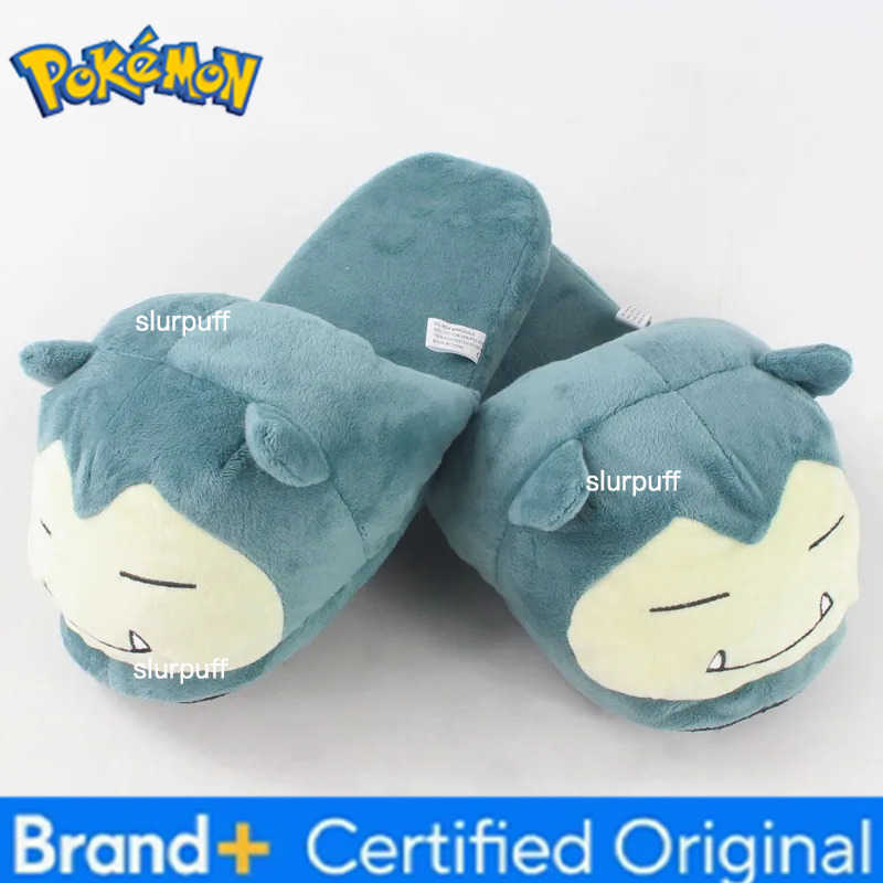 Pokemon Snorlax Cartoon Anime Cotton Slippers Plush Kawaii Winter Warm Shoes Indoor Non-slip Home Shoes Cute Adult Couple Gift W251226
