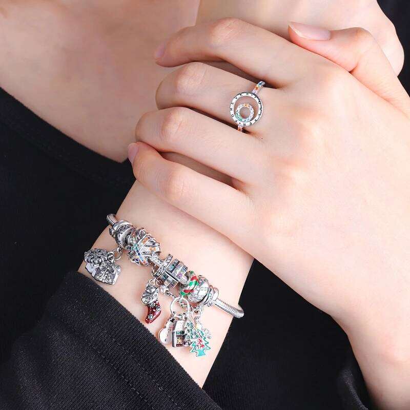 New 925 Sterling Silver Sparkling Fatima Hamsa Hand Snake Basic Chain Bracelet Fit Original Charm Beads DIY Women Design Jewelry 25T1226