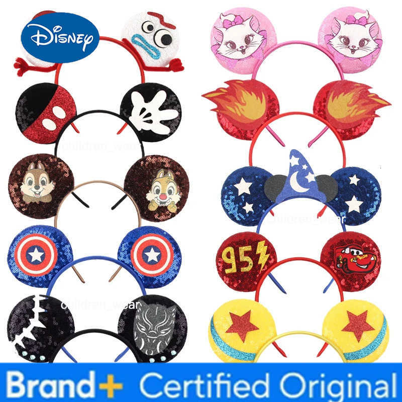 Disney Boys Mouse Ears Headbands Mickey Mouse Hairband With No Bow Party Festival Cosplay Christmas Birthdays Hair Accessories H251226