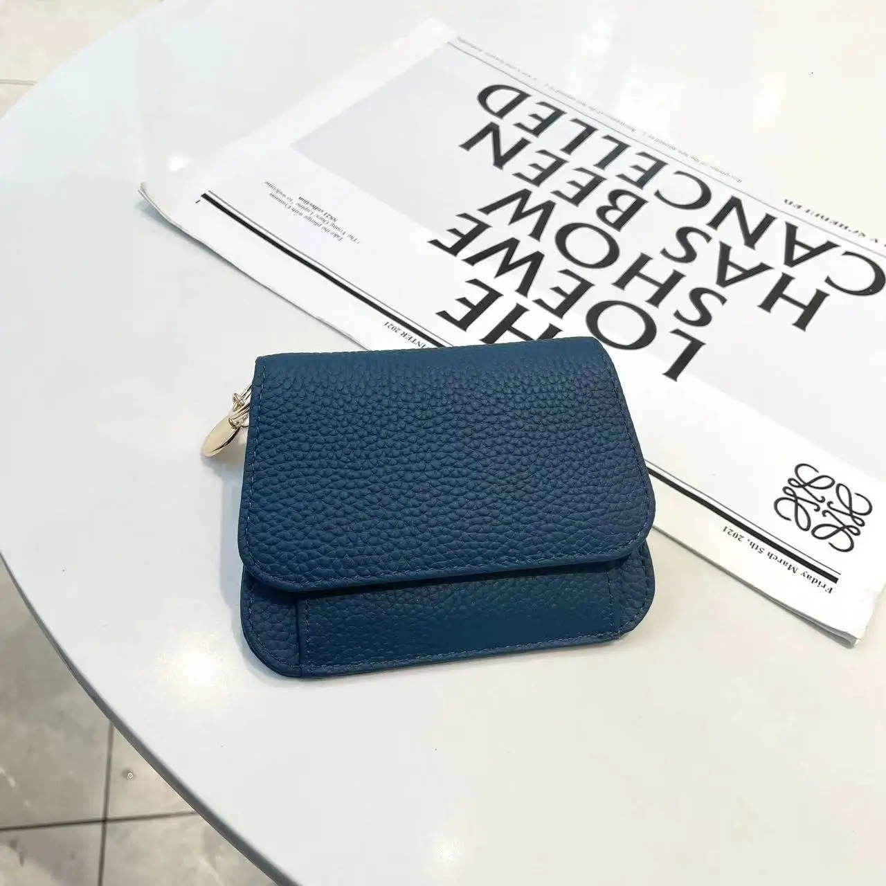 Korean Style Short Wallet Pure Leather Inner And Outer Top Layer Cowhide Zipper Coin Purse Fashionable RFID Multi-Card Slot 251225