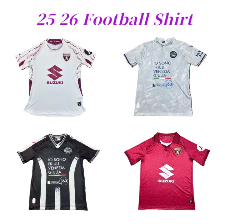 25 26 UdineseS home and away Turin black commemorative edition Zaniolo Camara Bravo Davis Men fans edition casual football shirt
