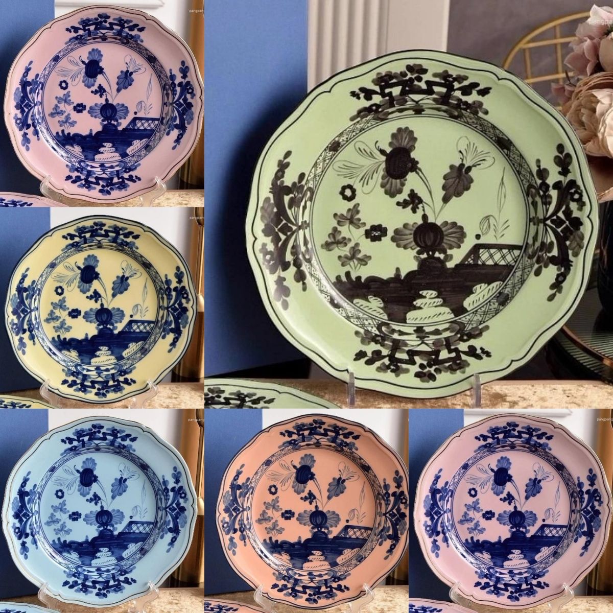 Plates 1pc 8 Inch 20cm Salad Plate Dessert Snack High Aesthetic Household Tableware Dessert Plate Salad BreakfastPlate Ceramic Flat