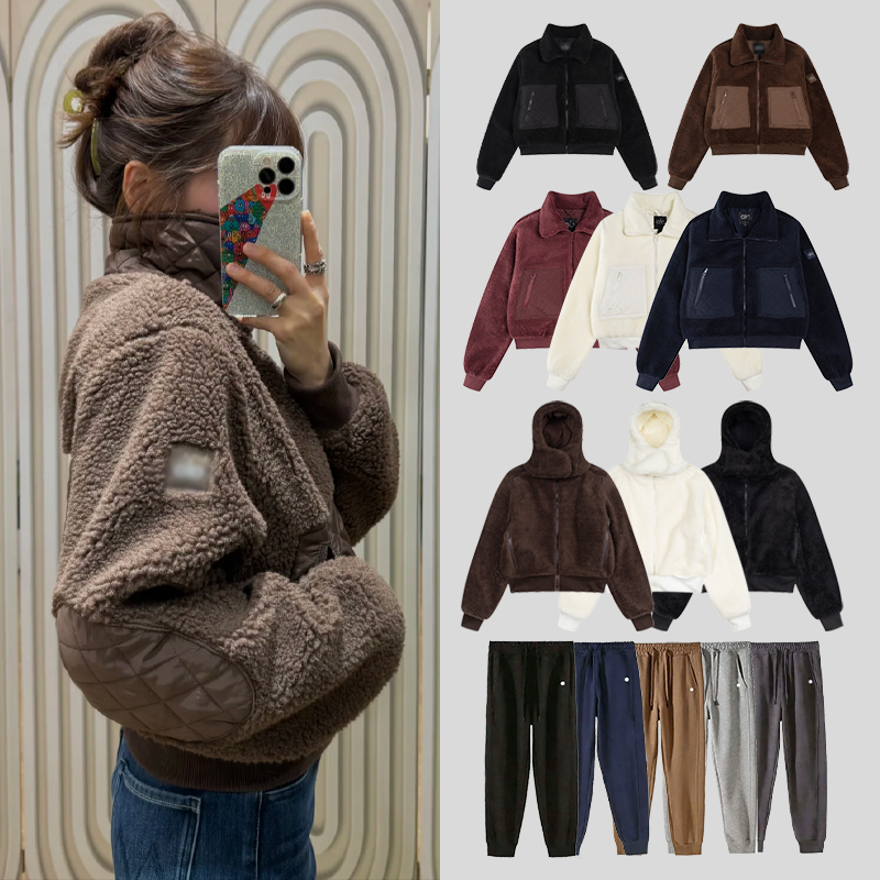 New HOT Alonessities Sets Women Clothes Leggings Pant Jacket Sets Fleece Stand Thick Warm Coat High Waist Yoga Leggings Alonessities Jacket Women Pant Sets QL6