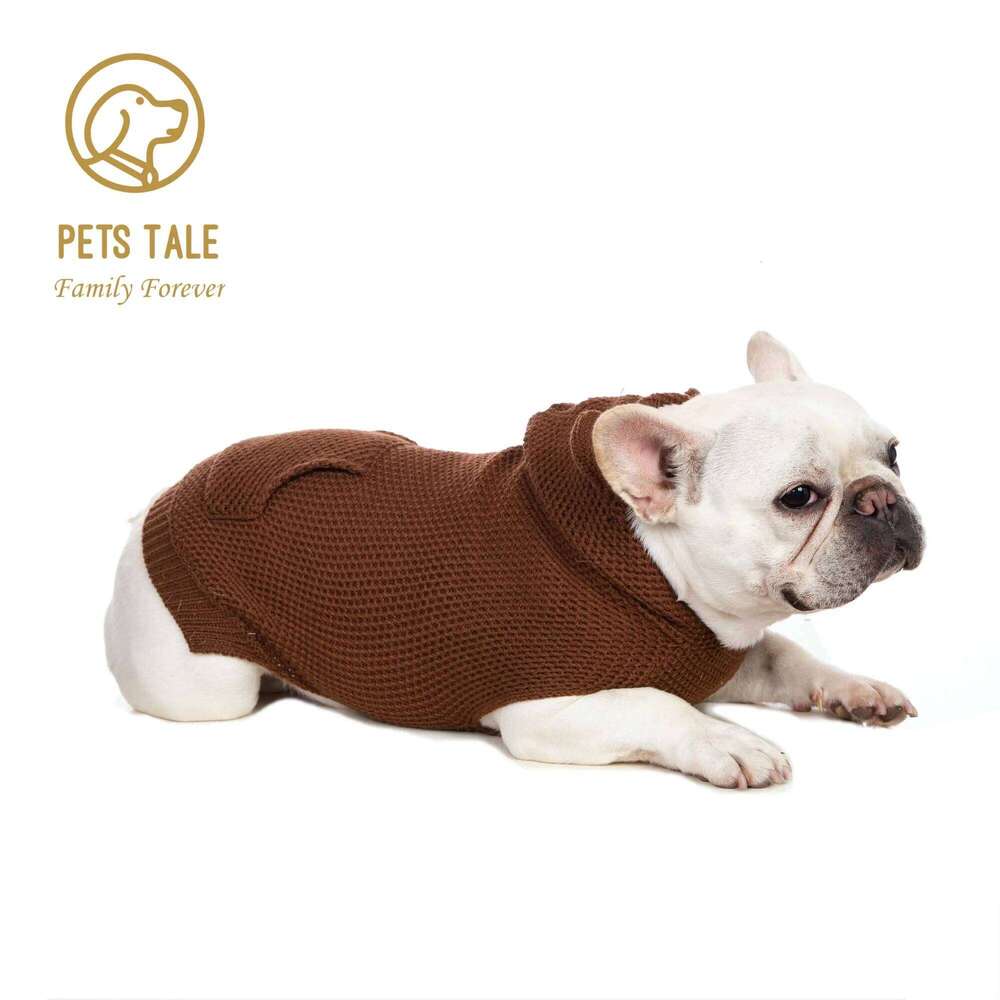 Plain Color Pet Sweater Hoodie With Pocket For Autumn And Winter Dog Warm Clothes 25T1226
