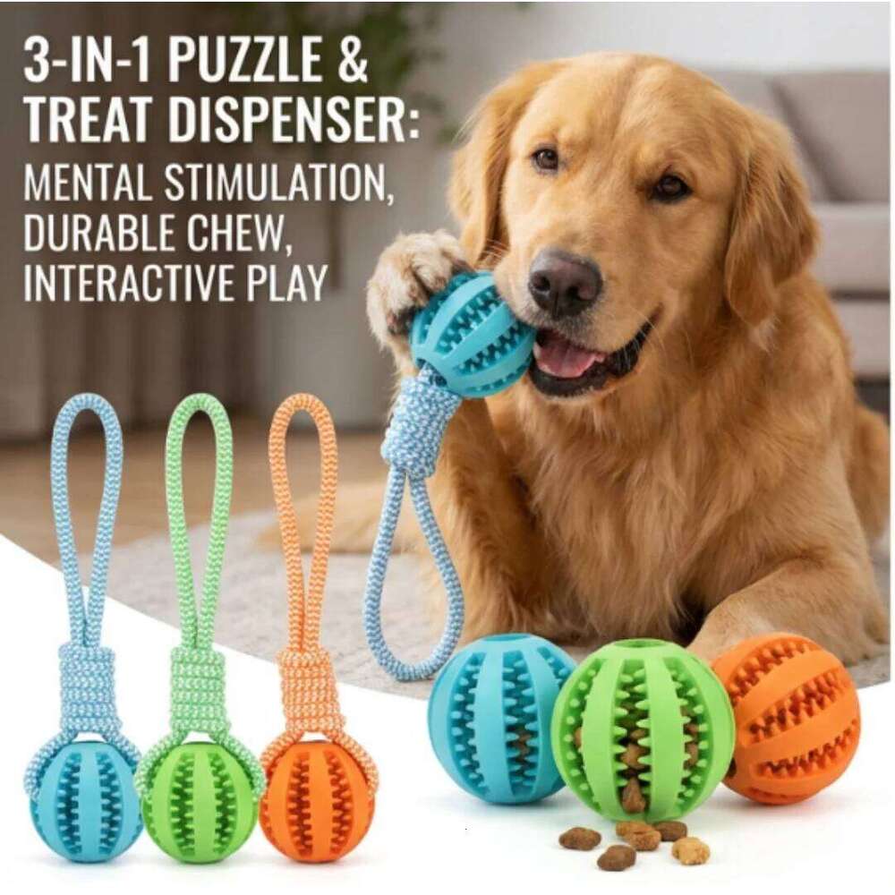 Durable Braided Rope Pet Chew Toy Ball - Dental Cleaning Treat Dispenser, Fetch & Tug Play for Small/Medium Dogs 25N1226