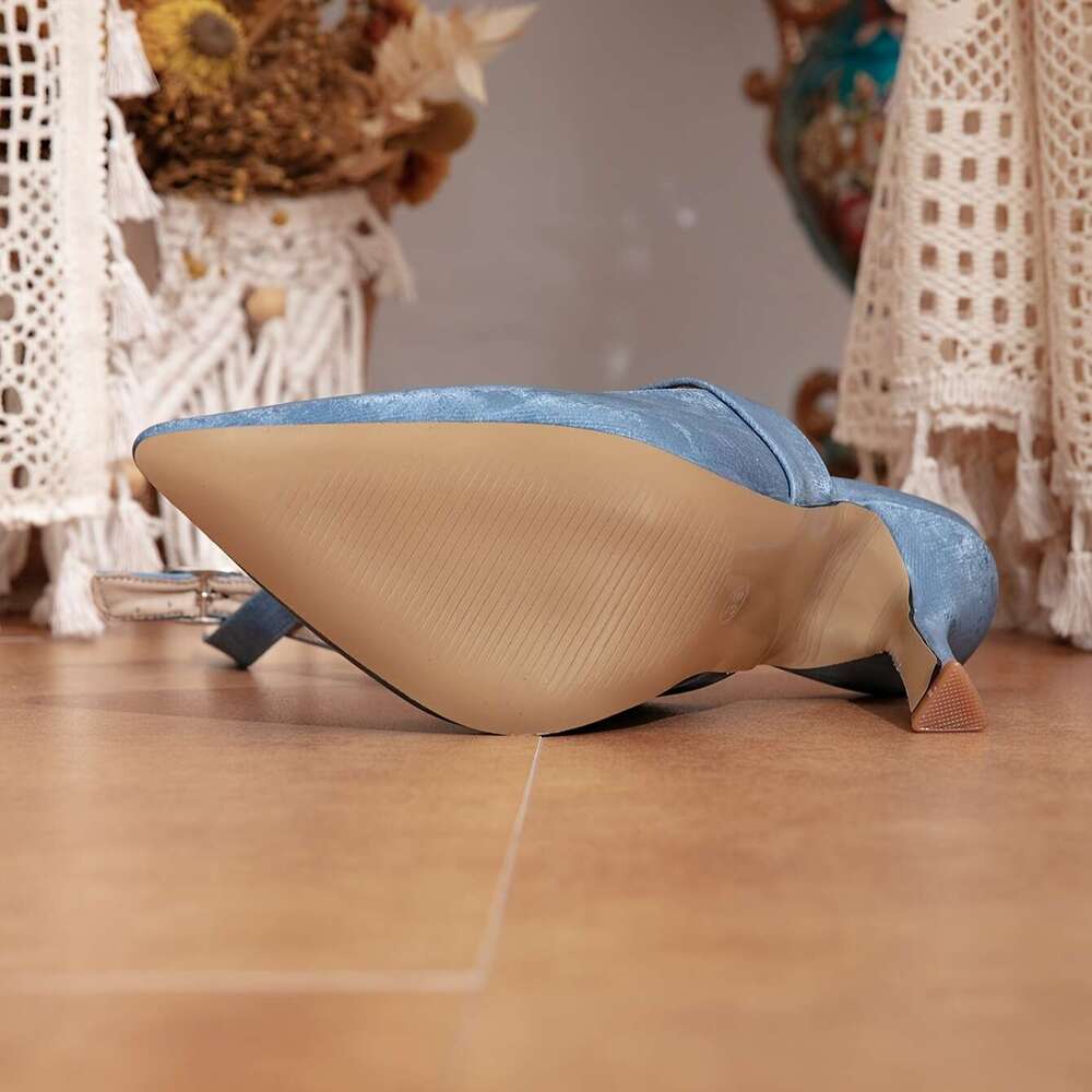 Sandals Elegant Vintage Women S High Heel Sandals Pointed Toe Ankle Strap Stiletto Pumps Faux Summer Shoes With Rubber Sole Pair MOJIDASHU