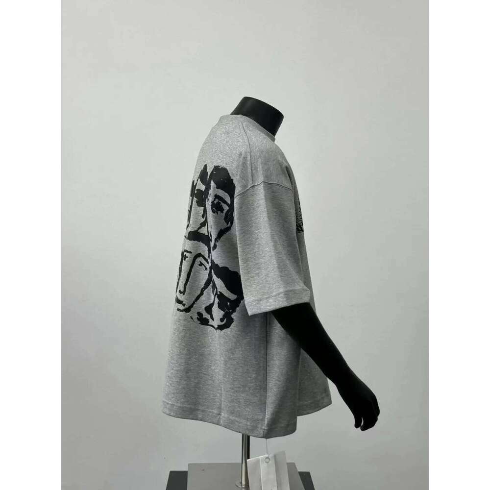 Men's Pure Cotton Grey Short Sleeve T-Shirt With Print