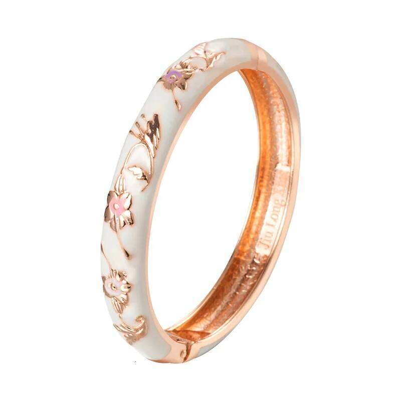 Cloisonne Bangles For Women Bracelet On Flower Enamel Jewelry Women's Hand Bracelets Female Bangle Mother's Day Gifts Wife 25T1226
