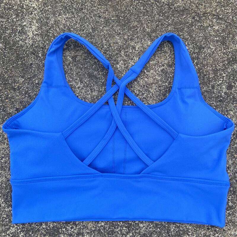 Cross Straps Sports Bra Gym Crop Top Yoga Vest Women High Impact Fitness Bralette Push Up Running Underwear With Chest Pad 25T1226
