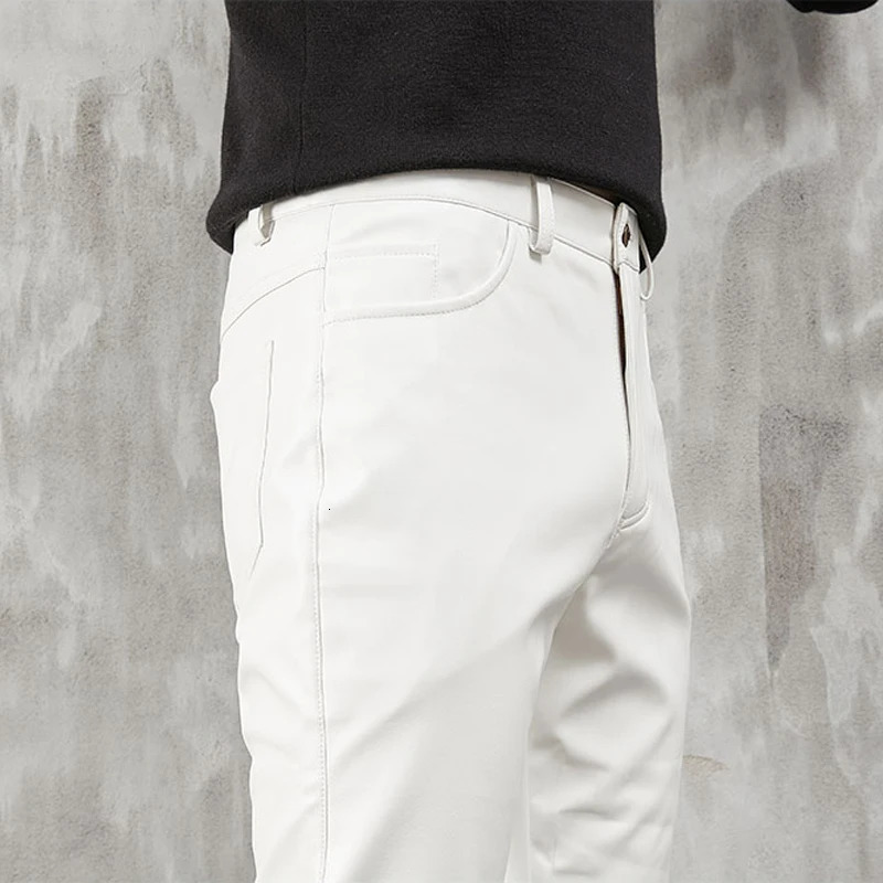 Mens Leather Pants Skinny Fit Stretch Fashion PU Trousers Nightclub Party Dance Thin 251226