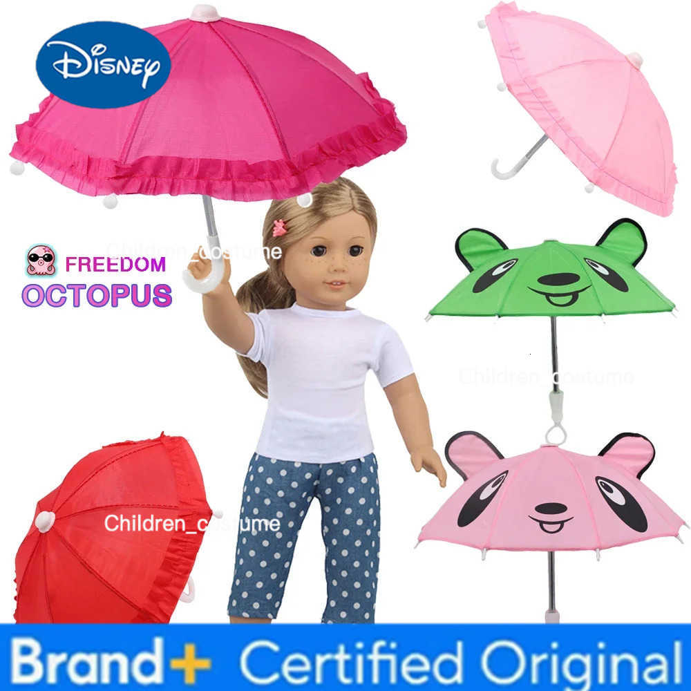 Disney Cute Laciness And Bear Umbrella Doll Accessories 22cm Mini Doll Umbrella Rain Gear For 43cm New Reborn And 18 Inch American Doll H251226
