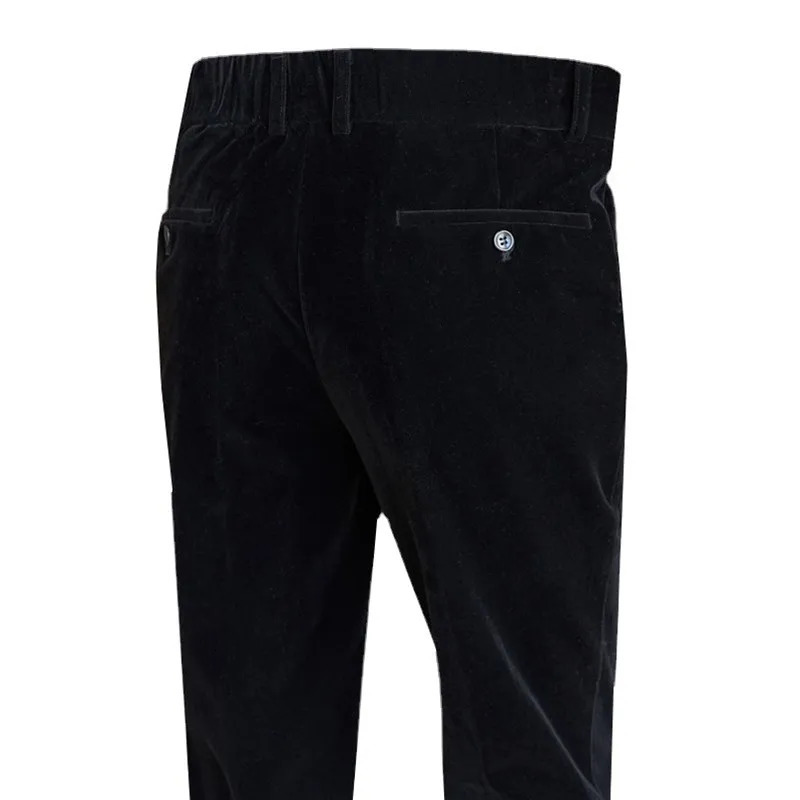 Men Velvet Suit Pant Size 29 30 31 32 33 34 36 Classic Male Business Social Wedding Ball Party Dress Black Trousers 251226