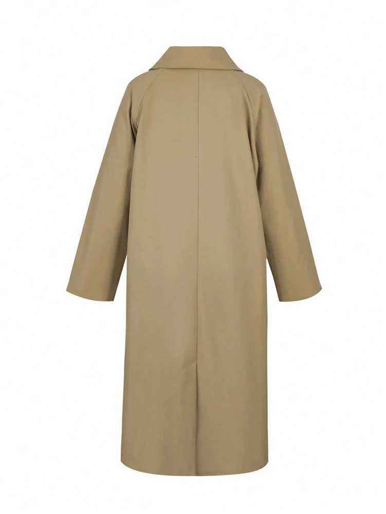 Autumn/Winter Fashion Outerwear Womens Check Print Front-Buttoned Casual Long-Sleeved Mid-Length Trench Coat 2025 New ArrivalT251226