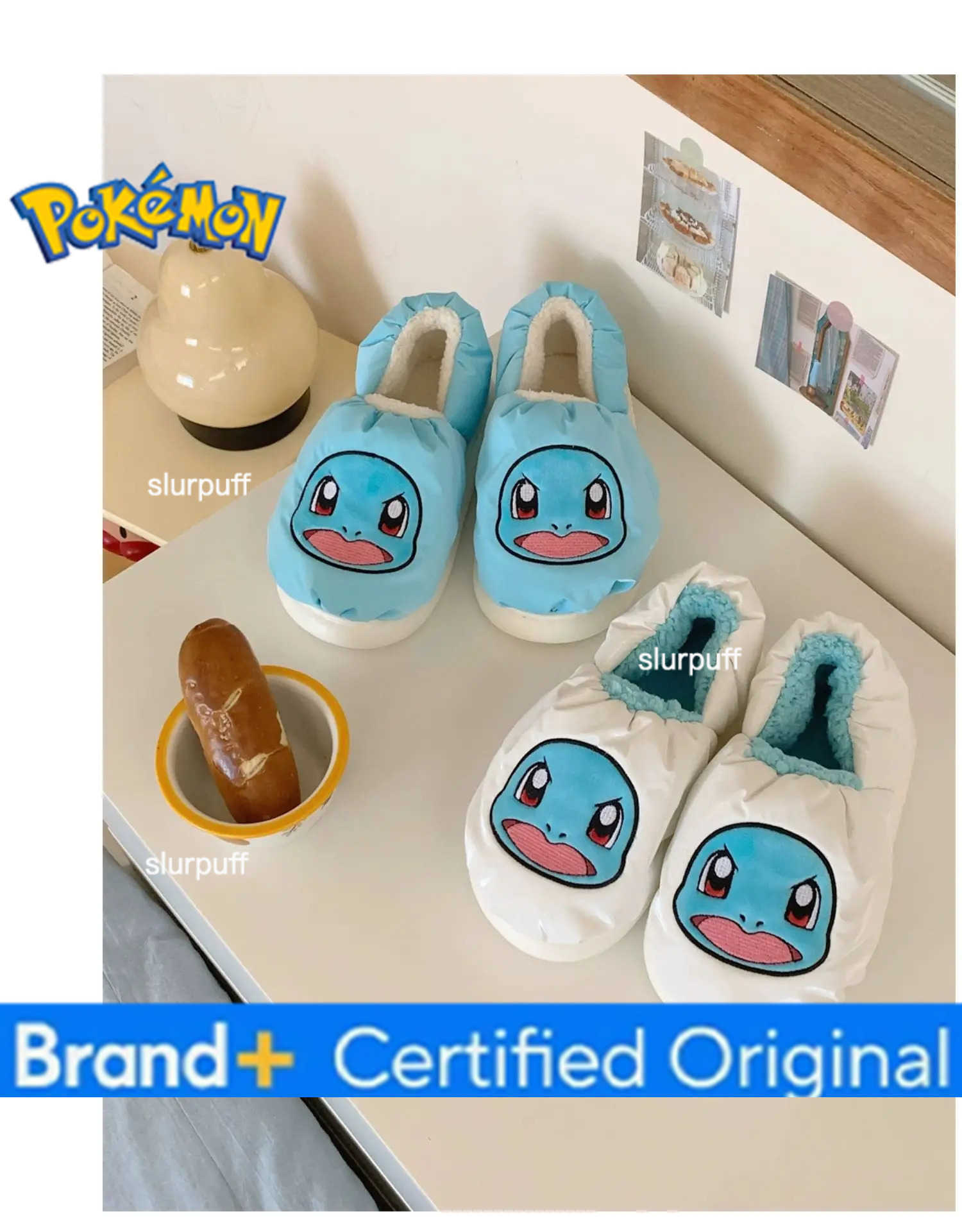 Pokemon Anime Couple Slippers Cute Pikachu Eevee Cartoon Cotton Home Shoes for Men And Women with Velvet Insulation Winter Gifts W251226