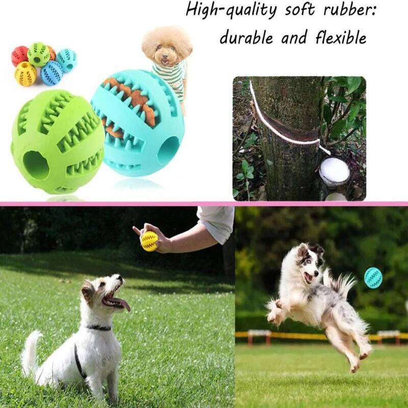 Dog Interactive Rubber Puppy Chewing Toys Pet Tooth Cleaning Ball Cats Pets Food Treat Feeder Silicone Balls Toy 25N1226