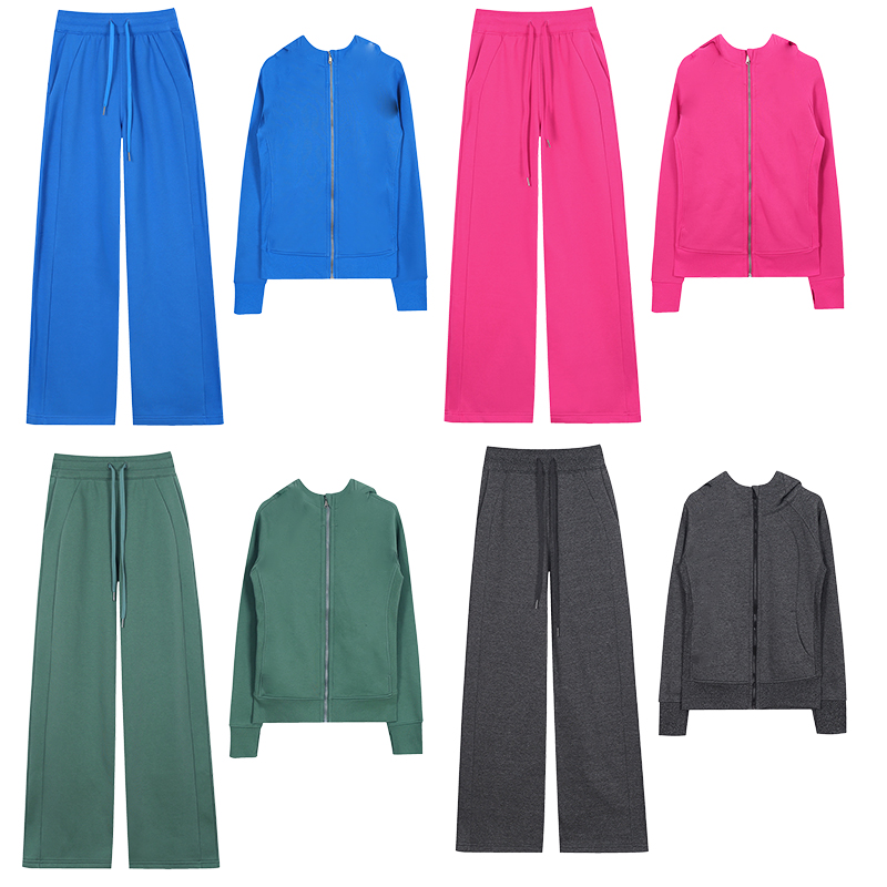 Women Yoga Hoodie set Half Zip collar sweater zipper pullover loose long sleeve Autumn and winter Ladies designer chothing workout clothes