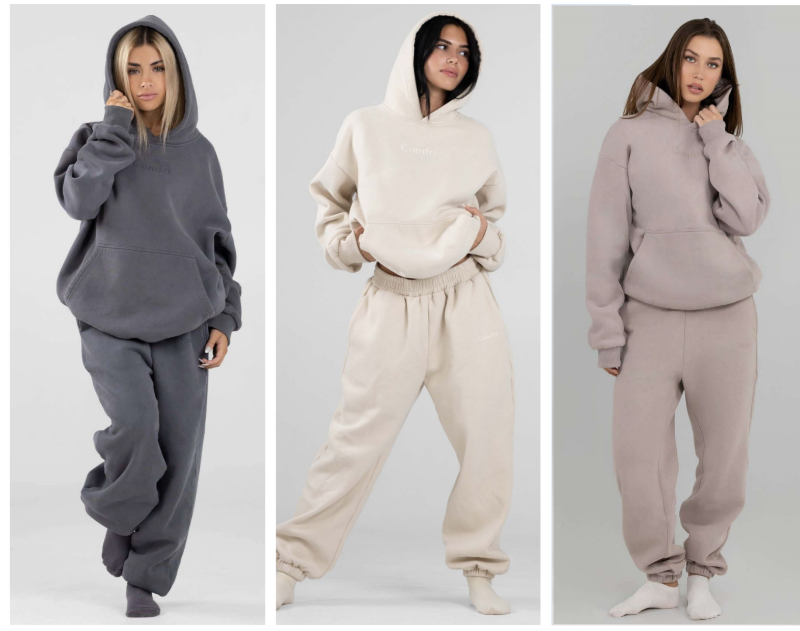 Women's Two Piece Pants Ins Matching Sets Embroidery Tracksuit Women Hoodies Pullover Solid Pocket Sweatshirts High Waist Pencil Pant Jogger Set