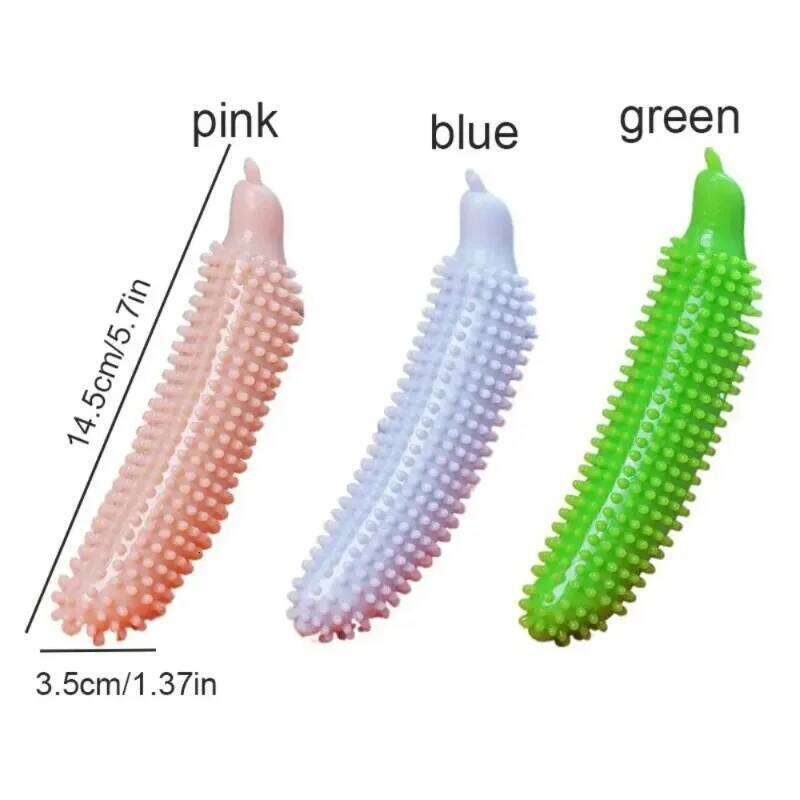 Grinding Cucumber Shape Bite TPE Dog Chew Toy Wear Resistant Pet Molar Stick Teeth Cleaning 25N1226