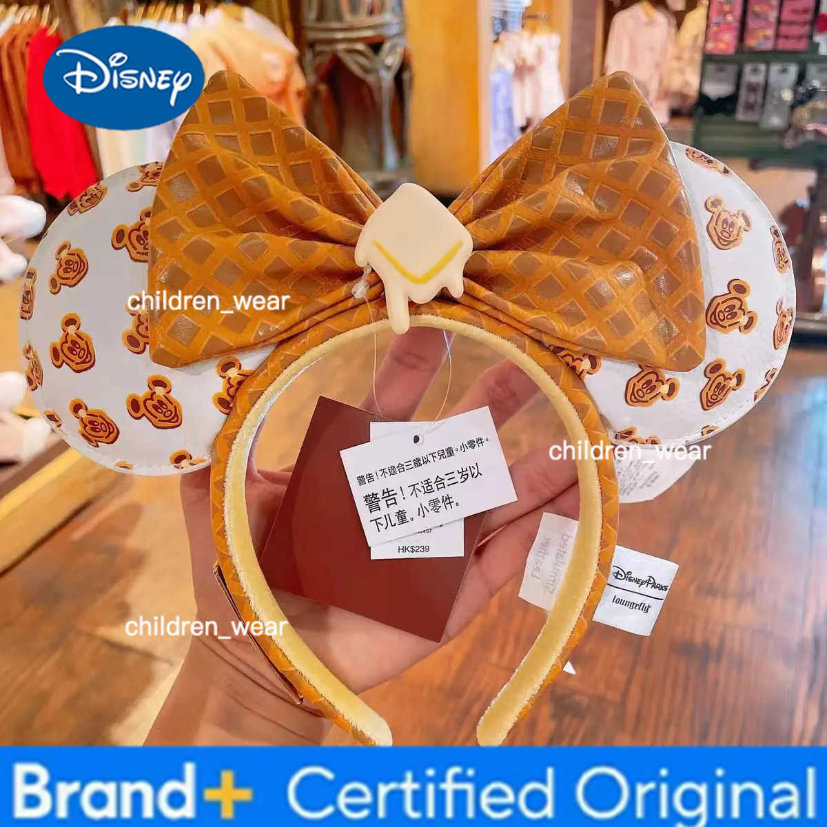 Disney 2024 Original Mickey Ears Headband Princess Minnie Bow Cosplay Hairband Festival Party Adult/Kids Hair Accessory H251226