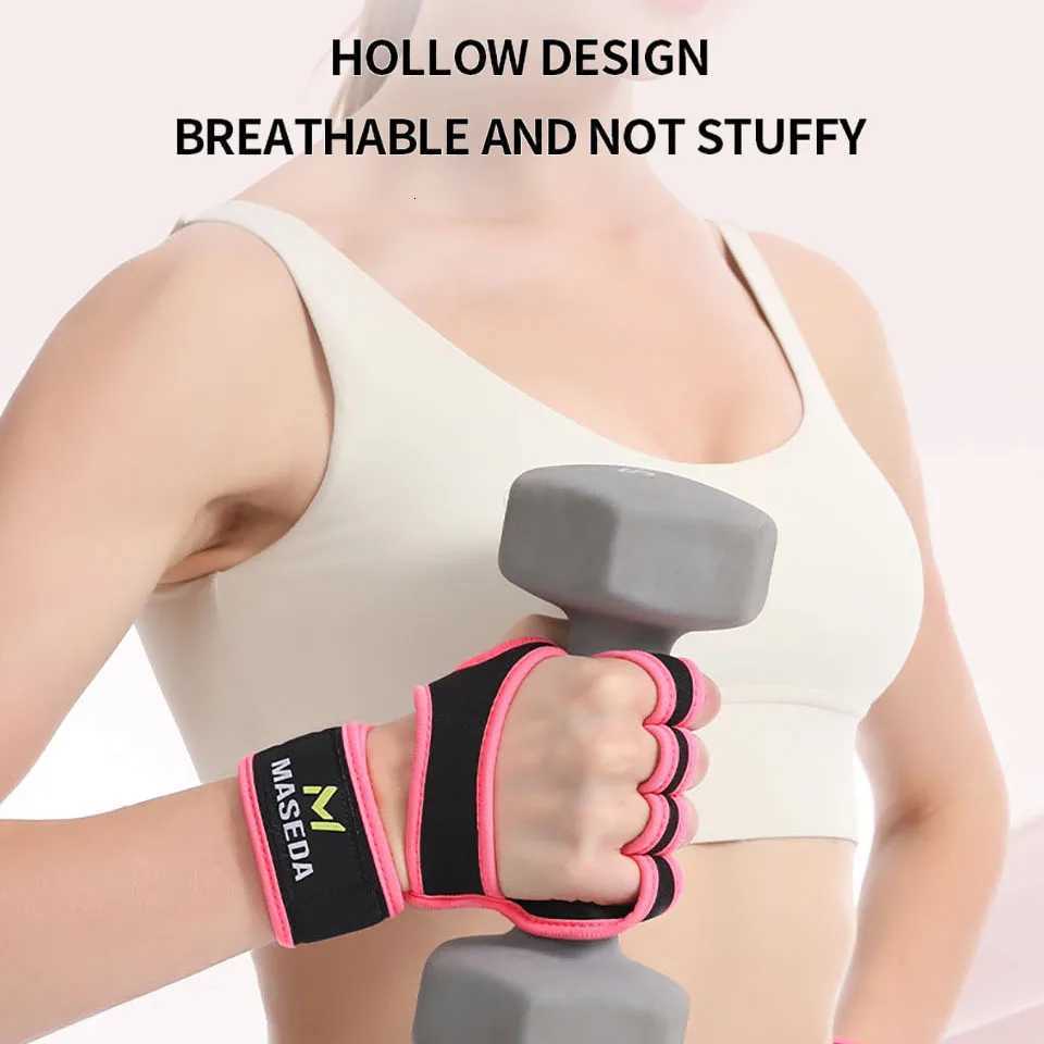 1Pair Fitness Hand Protective Gloves Pull-up Anti-slip And Wear-resistant Barbell Weightlifting Half-fingered Sports Gloves M251226