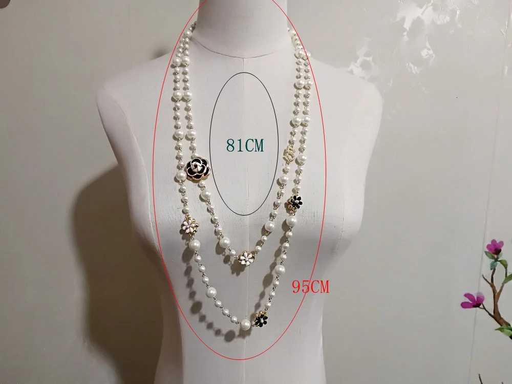 Luxury Mimiyagu Long Simulated Pearl Necklace For Women Double Layer Pendant Sweater Chain Party JewelryXJ251226