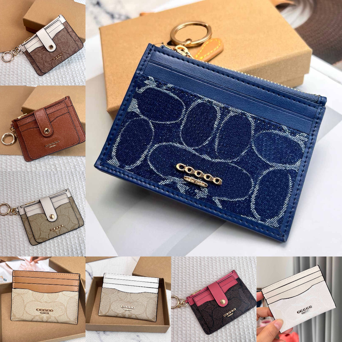 24 Style Designer Cardholder Men Women Key Purses Fashion Leather Coin Purses Mini Wallets Luxury Wallet Purse Portable Credit Cardholder Coin Pocket