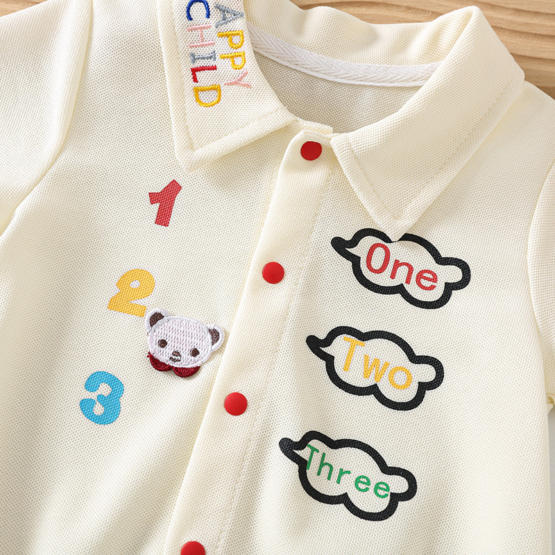 Baby clothes, summer clothes, short sleeved Rompers, cute and super cute children's outdoor climbing clothes
