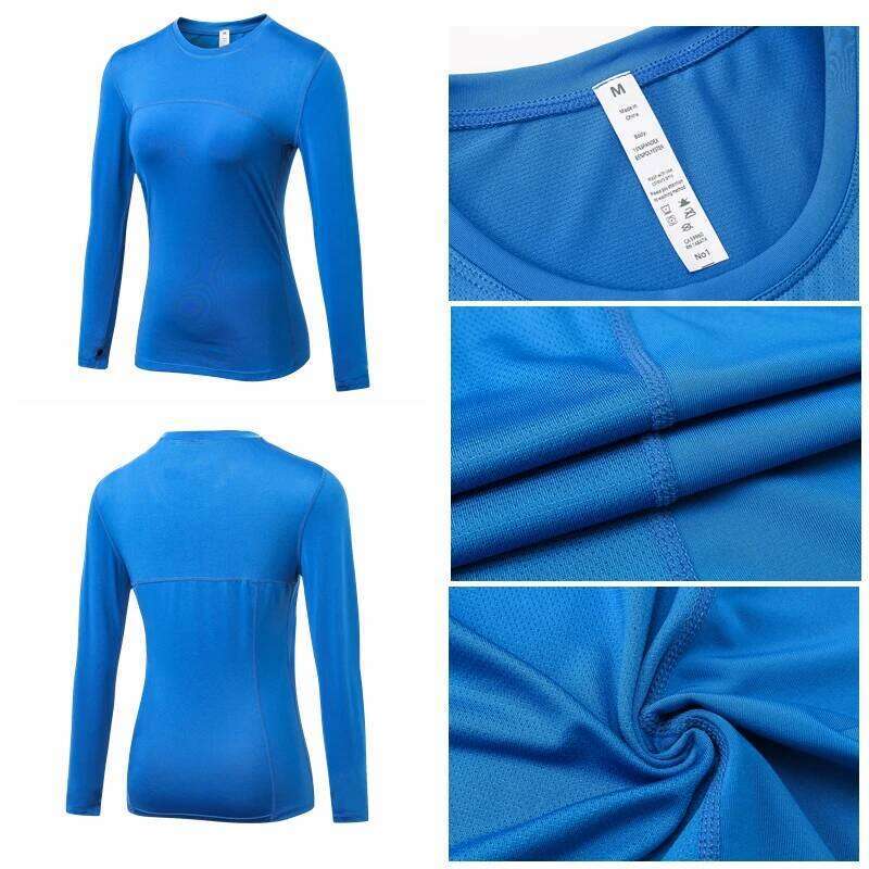 Long Sleeve Workout Shirts Women Quick Dry Gym Athletic T-Shirt Running Hiking Yoga Top with Thumb Hole Slim Fit 25T1226