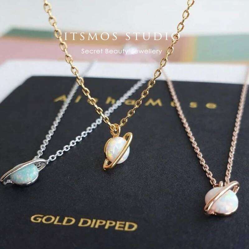 ITSMOS Pendant Female Opal Luxury Choker 14K Gold Plated Vintage Jewelry Necklace for Women Gift 25N1226