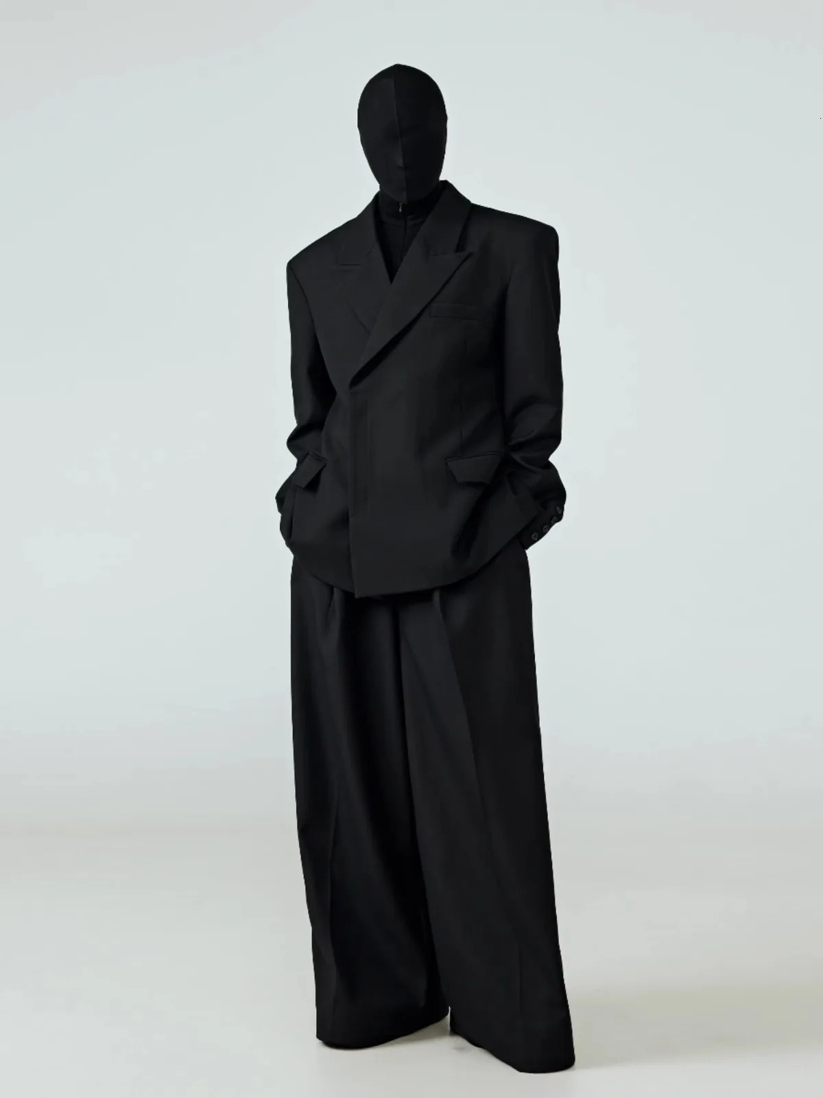 Mauroicardi Spring Autumn Long Black Flowy Baggy Wide Leg Pants for Mens Loose Chic y ner Clothes Soft Trousers 251226