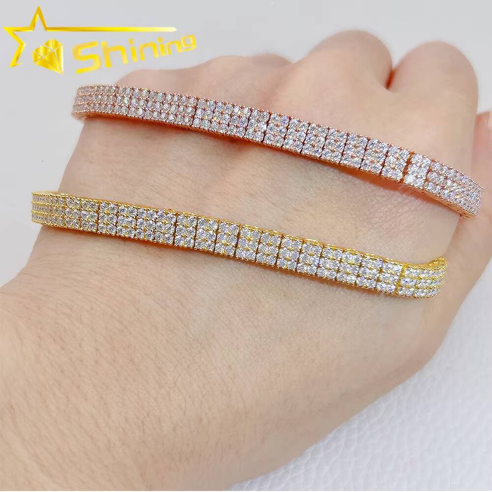 Moissanite Tennis Chain 6mm Sterling Silver VVS Moissanite Tennis Bracelet