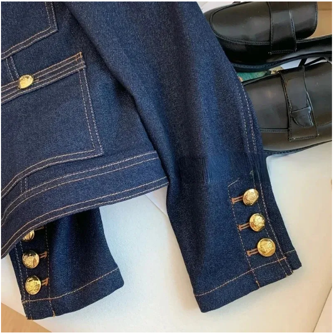 2025 Denim Jackets for Women Spring Buttons Vintage Chaquetas Korean Fashion Blue Chic Ropa De Mujer Jeans Bomber Outwear Top