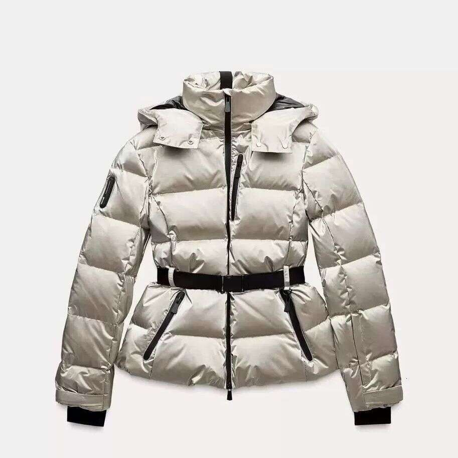 2025 Warm Cotton Jaet Ski Suit with Belt Stand Collar Coat Polyester Fabric Long Sve Zipper Closure Color Commute Sle WKERSIY