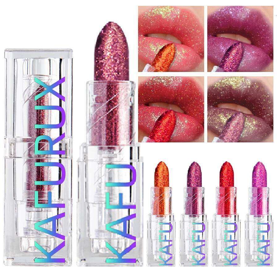 Multi-color Glitter Lipstick Beauty Girl Diamond Waterproof Tint Long Lasting Shimmer Makeup Red Rose Pearlescent Lip 25H1226