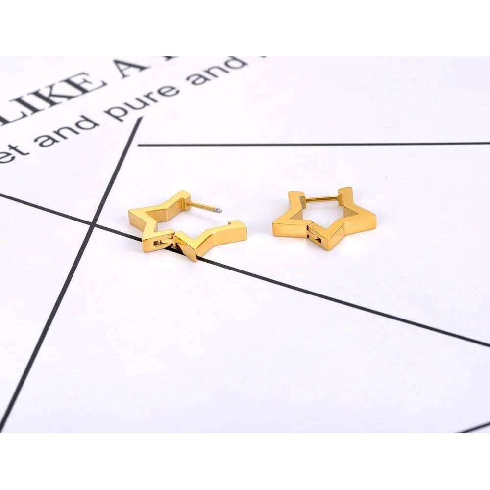 Lokaer Fashion Titanium Stainless Steel Party Hoop Earrings Bohemia Geometry Star Earring For Women Pendientes E22013 25H1226