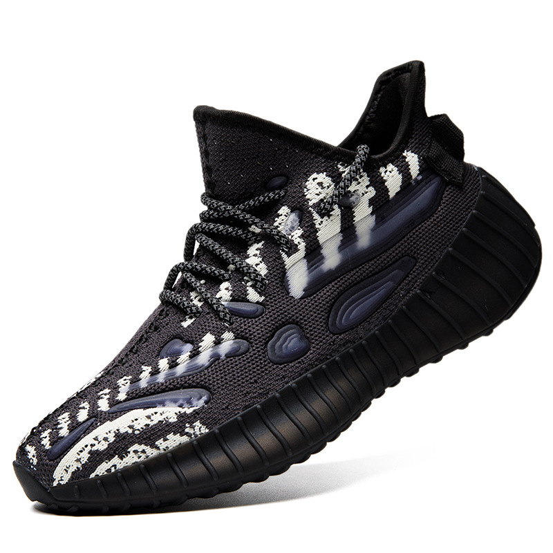 Free shipping summer new men's shoes breathable fly woven night light casual shoes trendy sports shoes hot push running shoes