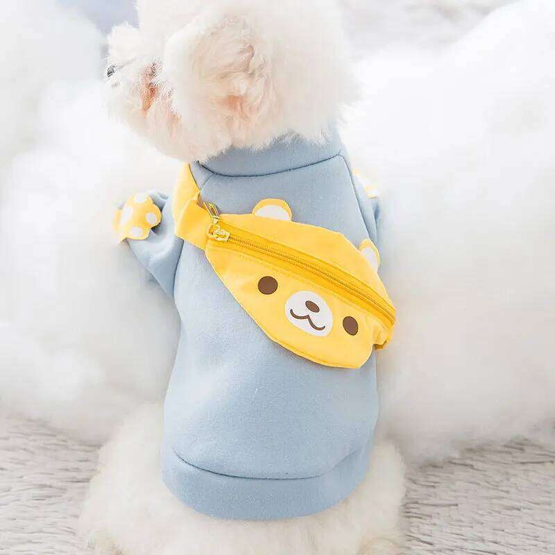 Winter Clothes Cute Cartoon Warm Hoodie Chihuahua French Bulldog Sweatshirt Puppy Outfit Coat Pet Dog Costume 25T1226