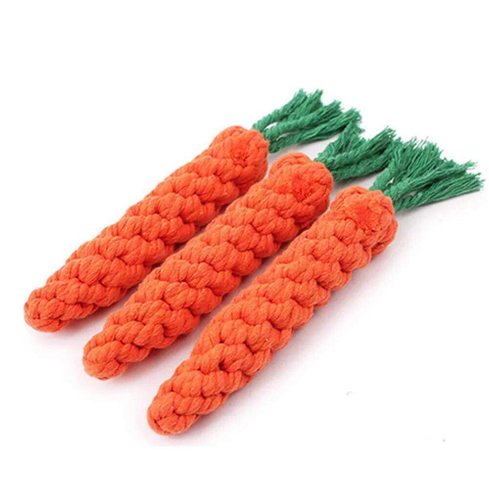 1Pcs Carrot Pet Safe Durable Braided Bite Dog Chew Toys Resistant Puppy Molar Cleaning Teeth Cotton Rope 25N1226