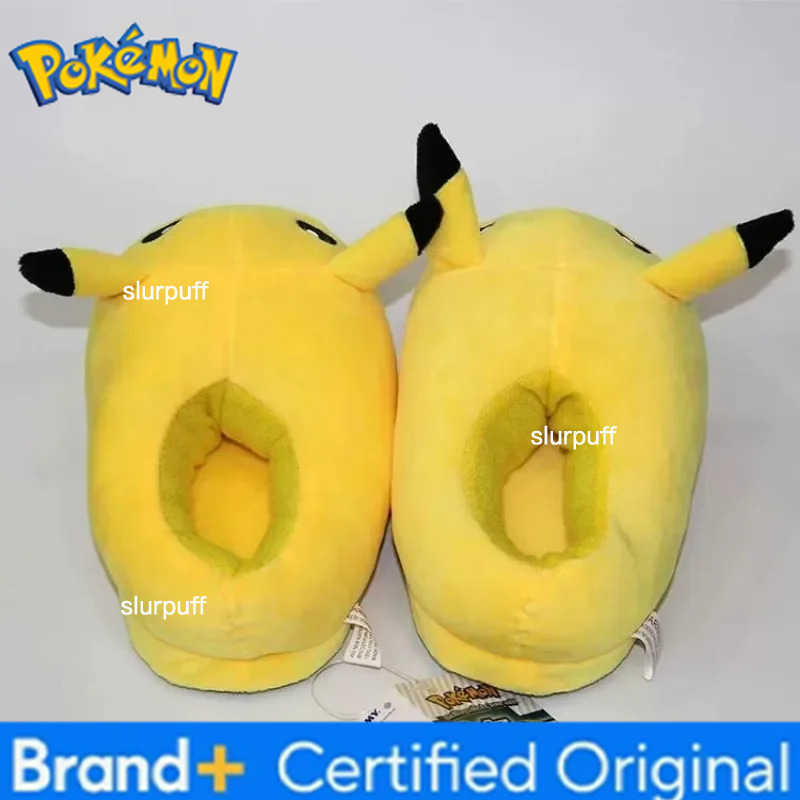 Pokemon Anime Winter Slipper Cute Pikachu Soft Warm Unisex Cosplay Shoes No Slip Comfortable Home Indoor Slippers Christmas Gift W251226