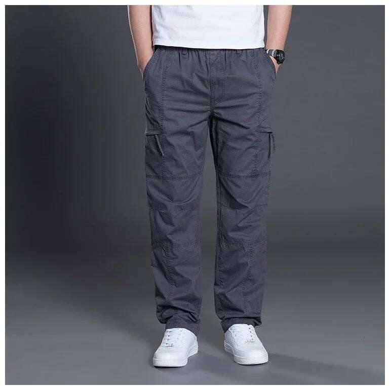 Summer Autumn Fashion Casual Cotton Long Pants Straight Joggers Homme Plus Size 5Xl 6Xl Flat Trousers For Men Clothing