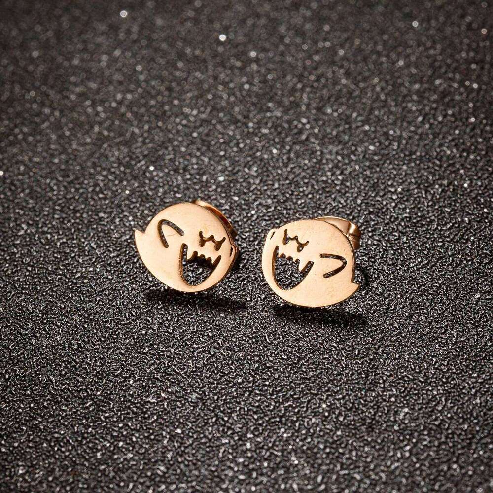 Cute Halloween Cartoon Stud For Women Stainless Steel Ear Piercing Black Earrings Minimalist Free Shipping 25H1226