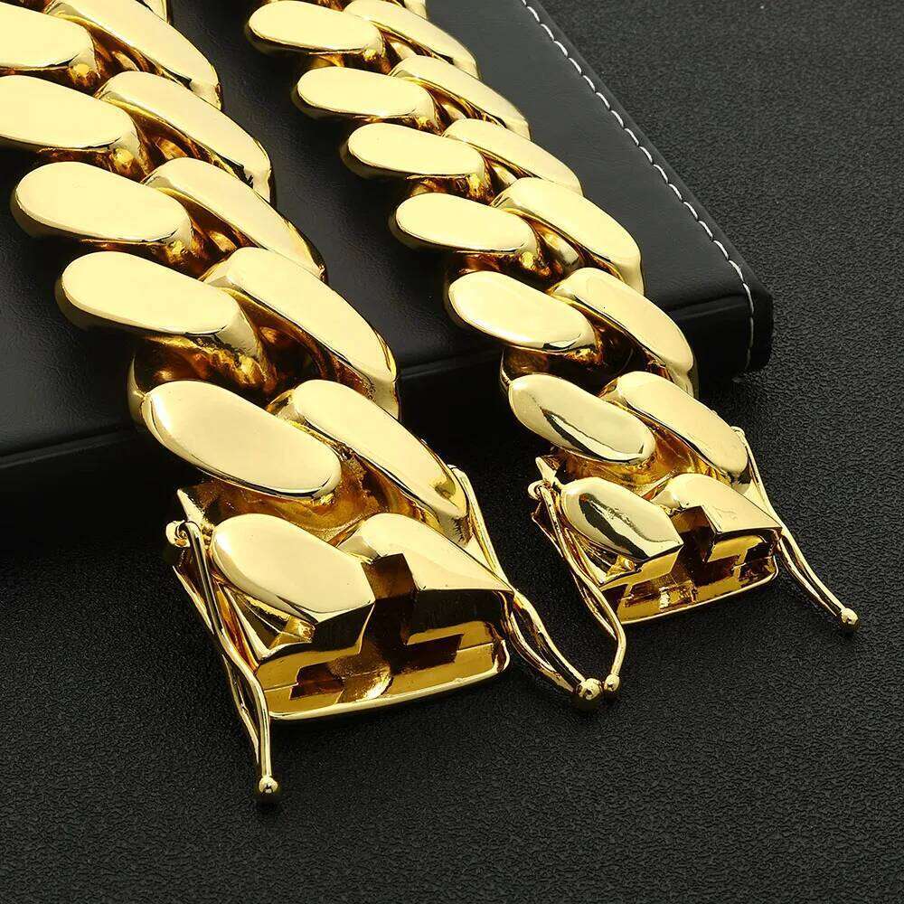 jewelry Hip Hop Jewelry 30mm/40mm Chunky Link Necklace Personalized Big Heavy 18K Gold Plated Smooth Cuban Chain