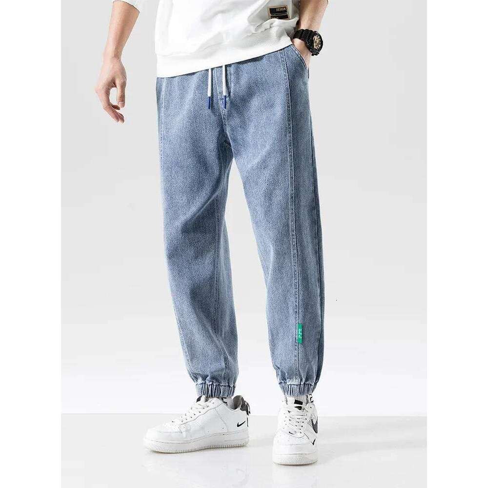 Spring Summer Black Blue Baggy Jeans Men Streetwear Denim Joggers Casual Cotton Harem Pants Jean Trousers Plus Size 6Xl 7Xl 8Xl