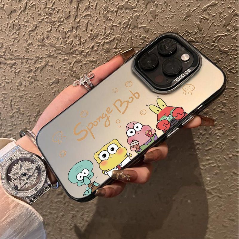 SpongeBob SquarePants Compatible with 16 Pro Max Apple Phone Case Iphone 15 Plus Shockproof 14 Creative 13 11
