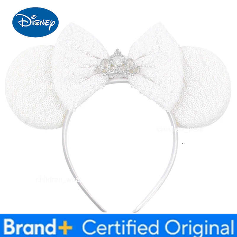 Disney New Cinderella Ears Headband Glitter Rhinestones Princess Minnie Mouse Bow Hairband Party Girls Cosplay Hair Accessories H251226
